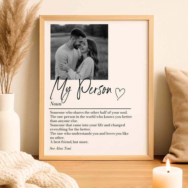 Personalised My Person Definition Print: Custom Photo Gift, Romantic Keepsake, Anniversary Boyfriend/Girlfriend Gift (No Frame)