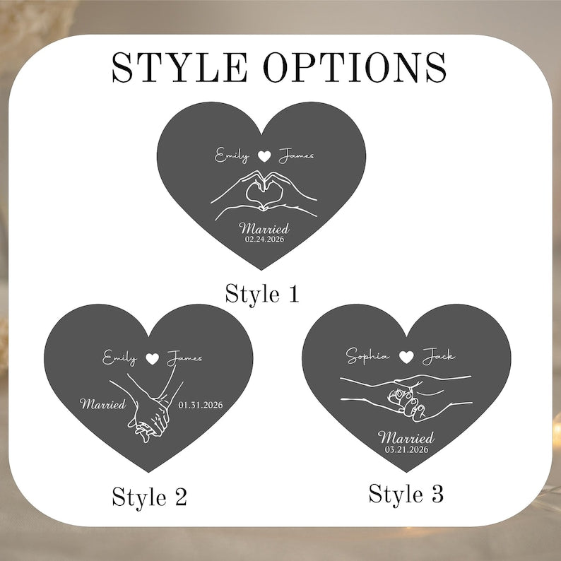 Personalized Heart Acrylic Lamp | Custom Couple Name Night Light with Date | Engraved Anniversary Gift | Romantic Bedroom Decor