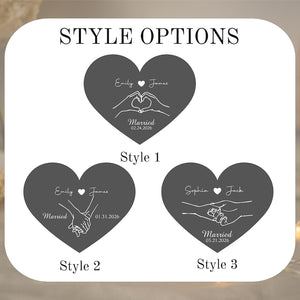 Personalized Heart Acrylic Lamp | Custom Couple Name Night Light with Date | Engraved Anniversary Gift | Romantic Bedroom Decor