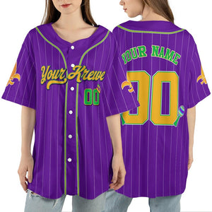 Custom Festival Baseball Jersey Personalized Your Krewe, Name & Number Holiday Team Jersey, Family Matching Men Women Youth Kids