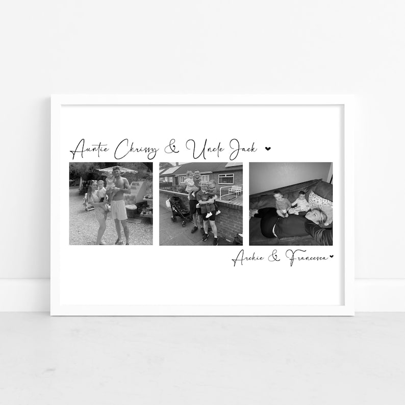 Auntie and Uncle Photo Print, Auntie gift, Personalised Auntie Photo gift, Christmas gift for Auntie and Uncle, Aunt Aunty Uncle Wall Art (No Frame)