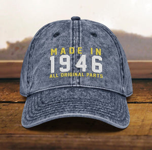80th Birthday Gift, Vintage Embroidered Hat for 80th Birthday, Born In 1946 Cap
