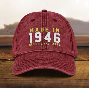 80th Birthday Gift, Vintage Embroidered Hat for 80th Birthday, Born In 1946 Cap