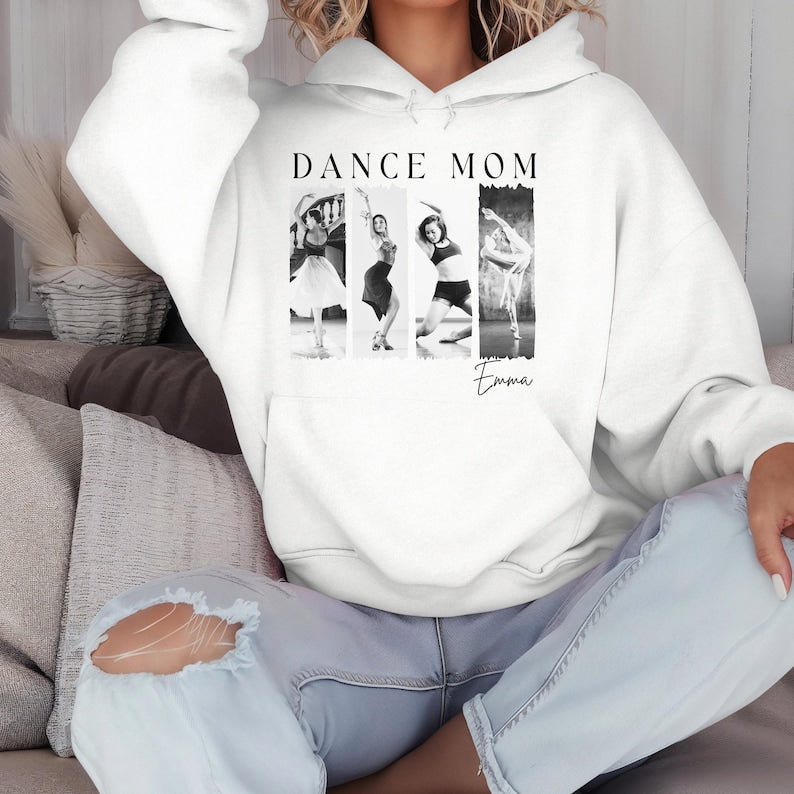 Custom Dance Mom Hoodie with Dancer Photo Personalized Senior Dance Gift Dance Competition Sweatshirt for Recitals and Ballet Moms Gift