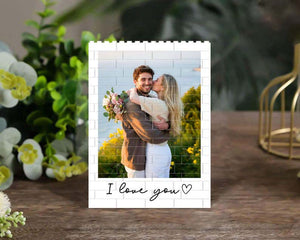 Personalized Couple Photo Building Block, Valentine Gift for Couple, Anniversary Gift for Him, Couple Bricks Puzzle Gifts, Love Gift
