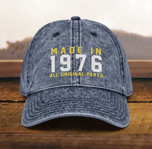 50th Birthday gift Vintage Embroidered Hat for 50th Birthday Born In 1976 Cotton Twill Cap