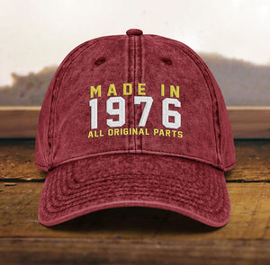 50th Birthday gift Vintage Embroidered Hat for 50th Birthday Born In 1976 Cotton Twill Cap