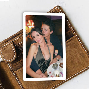 Personalized Photo Wallet Card, Valentines Gift for Him, Love You More Reverse Insert Card, Anniversary Gift for Boyfriend, Couple Gift