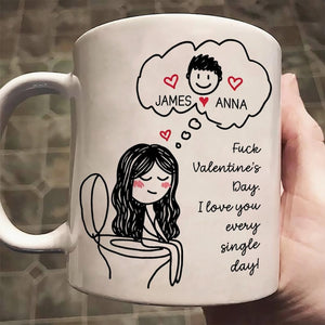 Funny Couple Mug, Custom Name Toilet Love Cups, I Love You Every Day Gift, Valentines Day Gift for Him Her, Personalized Mugs