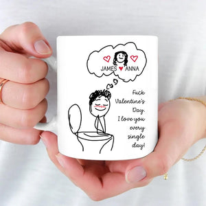 Funny Couple Mug, Custom Name Toilet Love Cups, I Love You Every Day Gift, Valentines Day Gift for Him Her, Personalized Mugs