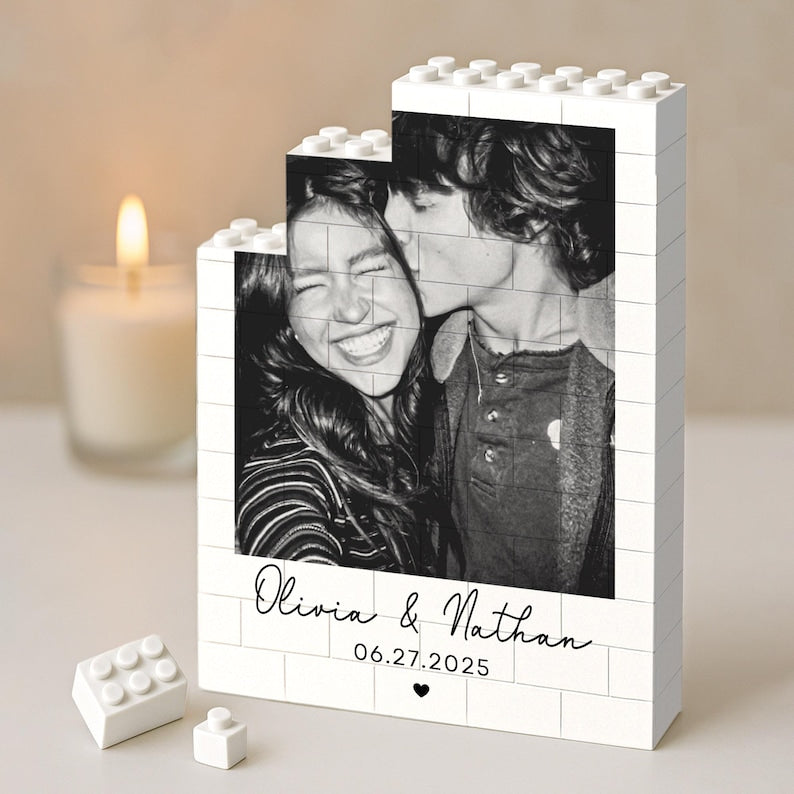 Custom Photo Building Blocks for Couples, Gamer Boyfriend Valentines Day Gift, Gamer Husband Valentine Gifts, Couple Gifts, Anniversary Gift