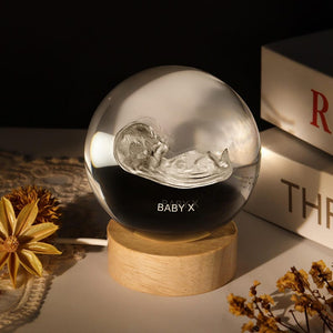 Custom Ultrasound Crystal Ball Lamp Personalized Baby Sonogram Keepsake Gift, Pregnancy Reveal, Baby Shower Present, Nursery Night Light
