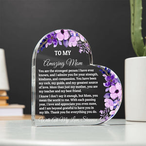 Heart Plaque For Mom From Daughter Son, Birthday Gift, Christmas Gift For Mom, Mother's Day Gift, Custom Mom Gift, To My Mom, Mom Keepsake
