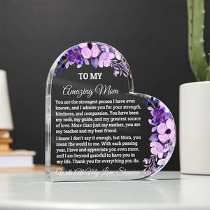 Heart Plaque For Mom From Daughter Son, Birthday Gift, Christmas Gift For Mom, Mother's Day Gift, Custom Mom Gift, To My Mom, Mom Keepsake