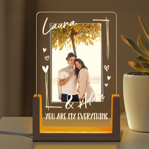 Personalized Couple Photo Led Night Light Lamp, Valentine's Day Gift for Couple, Anniversary Gift, Romantic Gift, Couple Name LED Lamp Gift
