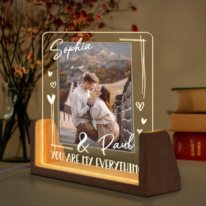 Personalized Couple Photo Led Night Light Lamp, Valentine's Day Gift for Couple, Anniversary Gift, Romantic Gift, Couple Name LED Lamp Gift