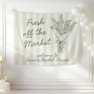 Fresh off the Market Banner, Fresh off the Market Bridal Shower Backdrop, Market Bridal Shower Decor, Shes Off the Market Sign