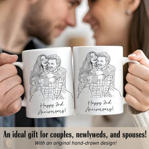 Custom Couple Portrait Mug, Gift For Valentines Day, Sentimental Gift For Couple, Anniversary Boyfriend and Girlfriend Gift