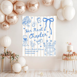 Next Chapter Bridal Shower Banner, Book Club Cocktail Party Decor, New Chapter Bookish Bachelorette Sign, Book Lover Photo Booth Backdrop