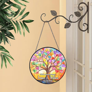 Anniversary Wedding Stained Glass Suncatcher, Window Hangings, Suncatcher Decor, Engagement Gift, Couple Gift, Valentine Suncatcher