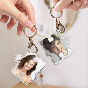 Personalized Puzzle Keychain Custom Photo Acrylic Decoration Backpack Charm Valentine's Day gift