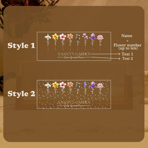 Custom Grandmas Garden Night Light: Unique Gifts for Grandma,Birth Flower Lamp,Moms Garden Night Lamp,Bedroom Night Lamp,Mothers Day Gifts