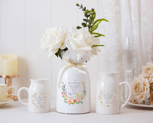 Custom Flower Vase for Mum Nanna Grandma, Ceramic Flower Vase for Grandma, Grandma Gift from Granddaughter, Mothers Day Gifts for Nana