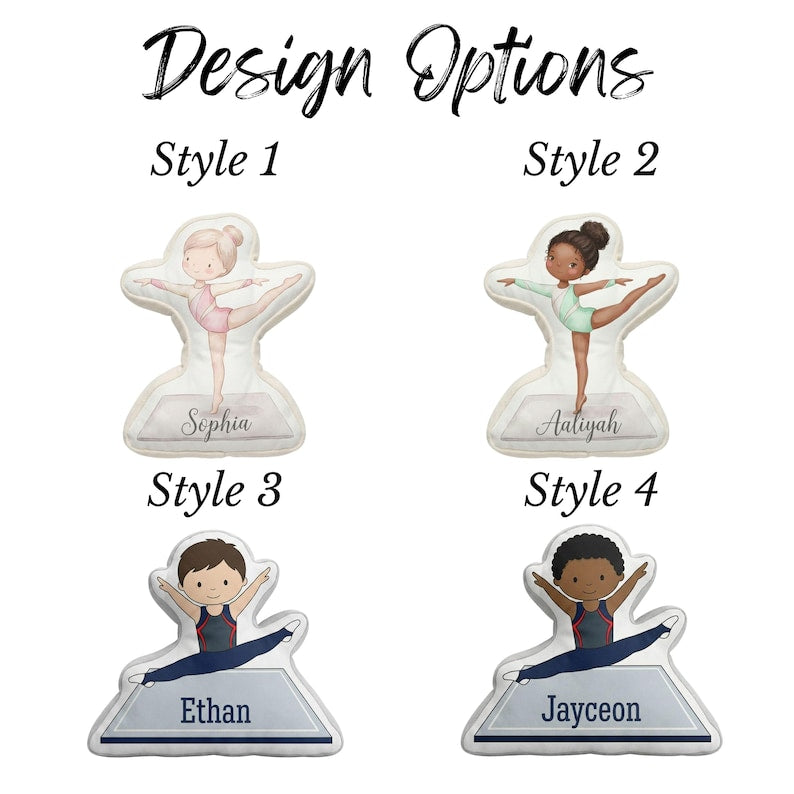 Personalized Gymnast Pillow - Custom Name Gymnastics Gift and Kids Room Decor Gymnast Birthday Keepsake and Sports Team Present