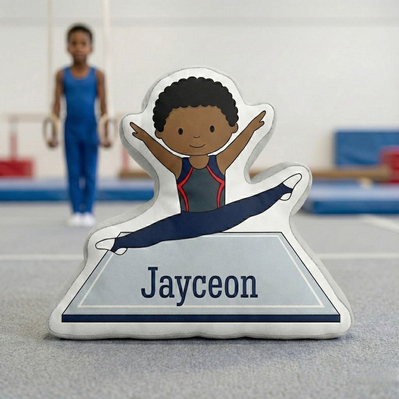 Personalized Gymnast Pillow - Custom Name Gymnastics Gift and Kids Room Decor Gymnast Birthday Keepsake and Sports Team Present