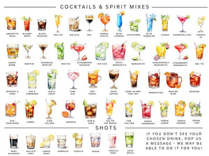 Personalised Couples Drink Poster Canvas | Print Wall Art Watercolour style Valentine's Gift For Couple