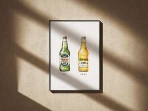 Personalised Couples Drink Poster Canvas | Print Wall Art Watercolour style Valentine's Gift For Couple