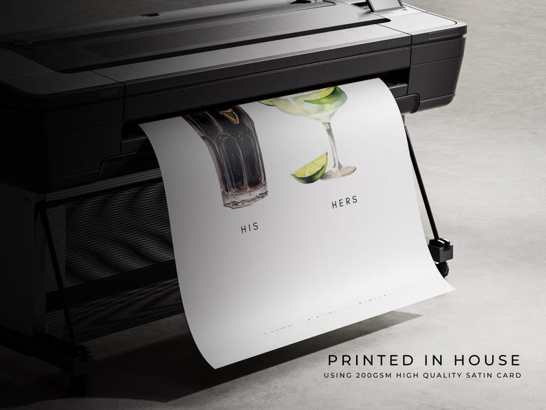 Personalised Couples Drink Poster Canvas | Print Wall Art Watercolour style Valentine's Gift For Couple