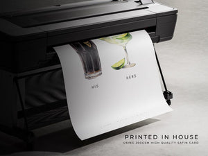 Personalised Couples Drink Poster Canvas | Print Wall Art Watercolour style Valentine's Gift For Couple