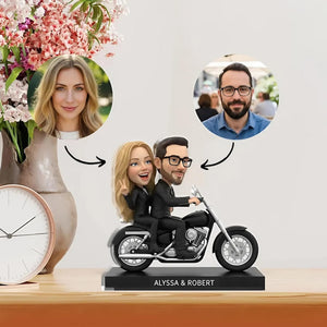 Personalized Acrylic Couple Plaque: Custom Couple Motorcycle Rider Design