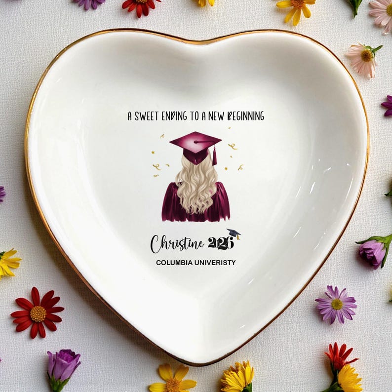 College Class of 2026, Personalized Graduation Jewelry Dish, Custom Graduation Gifts for Her, University Grad