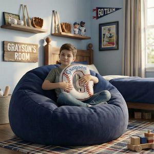 Personalized Baseball Pillow: Custom Letter Shaped Sports Kids Room Decor