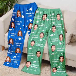 Custom Photo Pajama Pants: Personalized couple faces, Valentine's Day Gifts