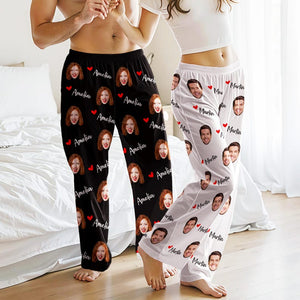Custom Photo Pajama Pants: Personalized couple faces, Valentine's Day Gifts