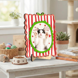 Personalized Dog Photo Desk Plaque, Custom Pet Portrait Wooden Sign with Name, Cute Pet Keepsake Gift for Dog Lovers, Gift For Pet Loss