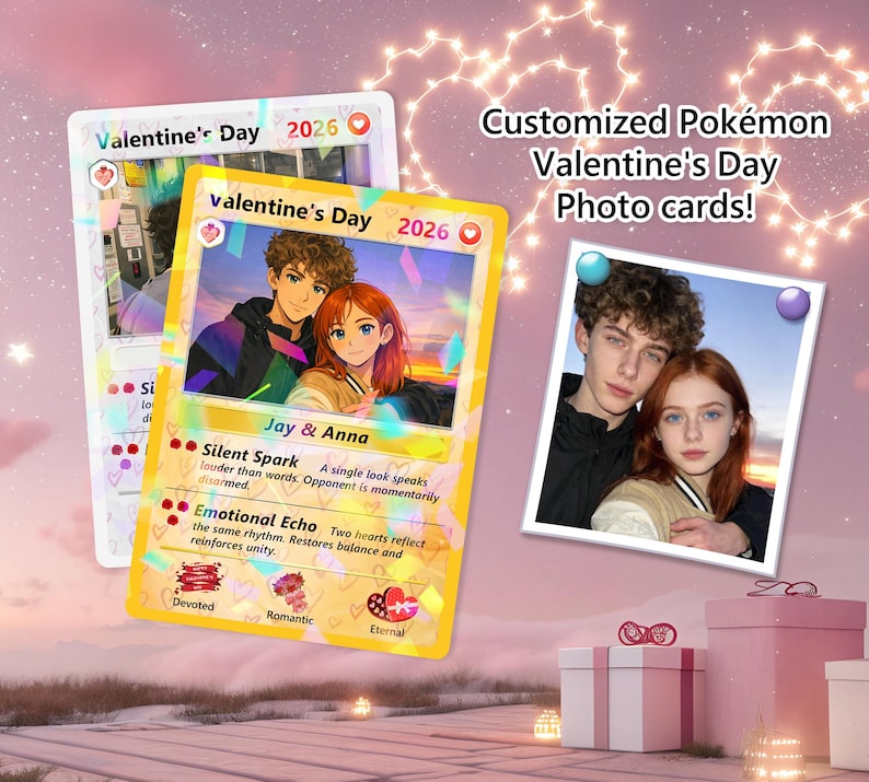 Personalized Pkm Couple Anniversary Card, Custom Valentine's Day Gift for Couples, Anniversary Keepsake