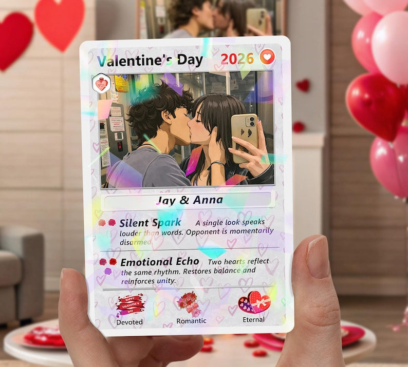 Personalized Pkm Couple Anniversary Card, Custom Valentine's Day Gift for Couples, Anniversary Keepsake