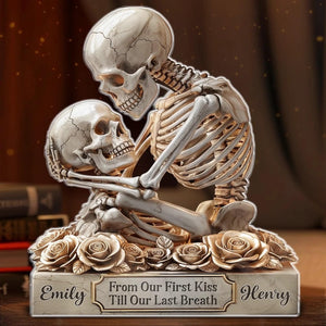 Personalized Skeleton Couple Acrylic Plaque Gothic Romantic Gift