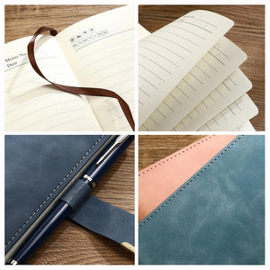 Engraved Birth Flower Leather Journal, Personalized Name Notebook Set, Graduation Gifts for Her