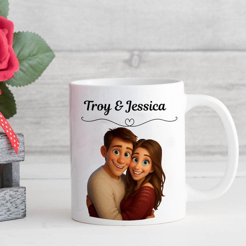 Personalized Couple Picture Coffee Mug, Custom Valentine Gift Mug, Unique Couple Mug, Custom Photo Gift