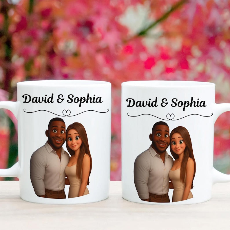 Personalized Couple Picture Coffee Mug, Custom Valentine Gift Mug, Unique Couple Mug, Custom Photo Gift