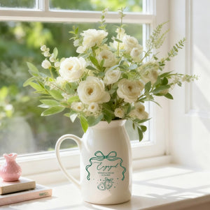 Personalized Engaged Flower Vase, Custom Ceramic Flower Vase, New Engaged Couple Gift, Engagement Gift For Couple, Bridal Shower Gift
