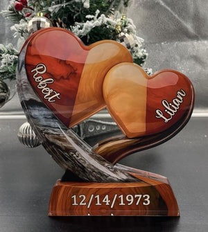 Personalized Couple Heart Acrylic Plaque Custom Names & Date