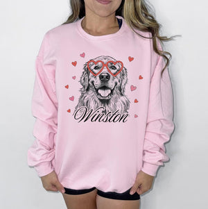 Custom Pet Valentine's Day T-Shirt with Photo & Name | Personalized Pet Shirt | Custom Dog Cat Graphic Tee | Pet Lover Gift