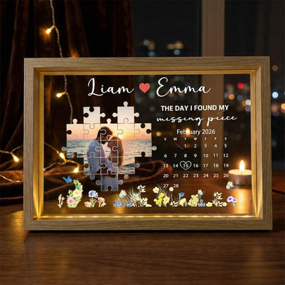 Custom Photo Light Frame The Day I Found My Missing Piece Customized Light Frame Personalized Valentine's Day Gifts