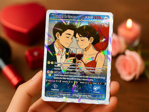 Personalized Pokemon Valentine s Day Card, Custom Anime Photo Card, Valentine Gift, Game Couple Card, Gift for Game Couples,Gift for Him/Her